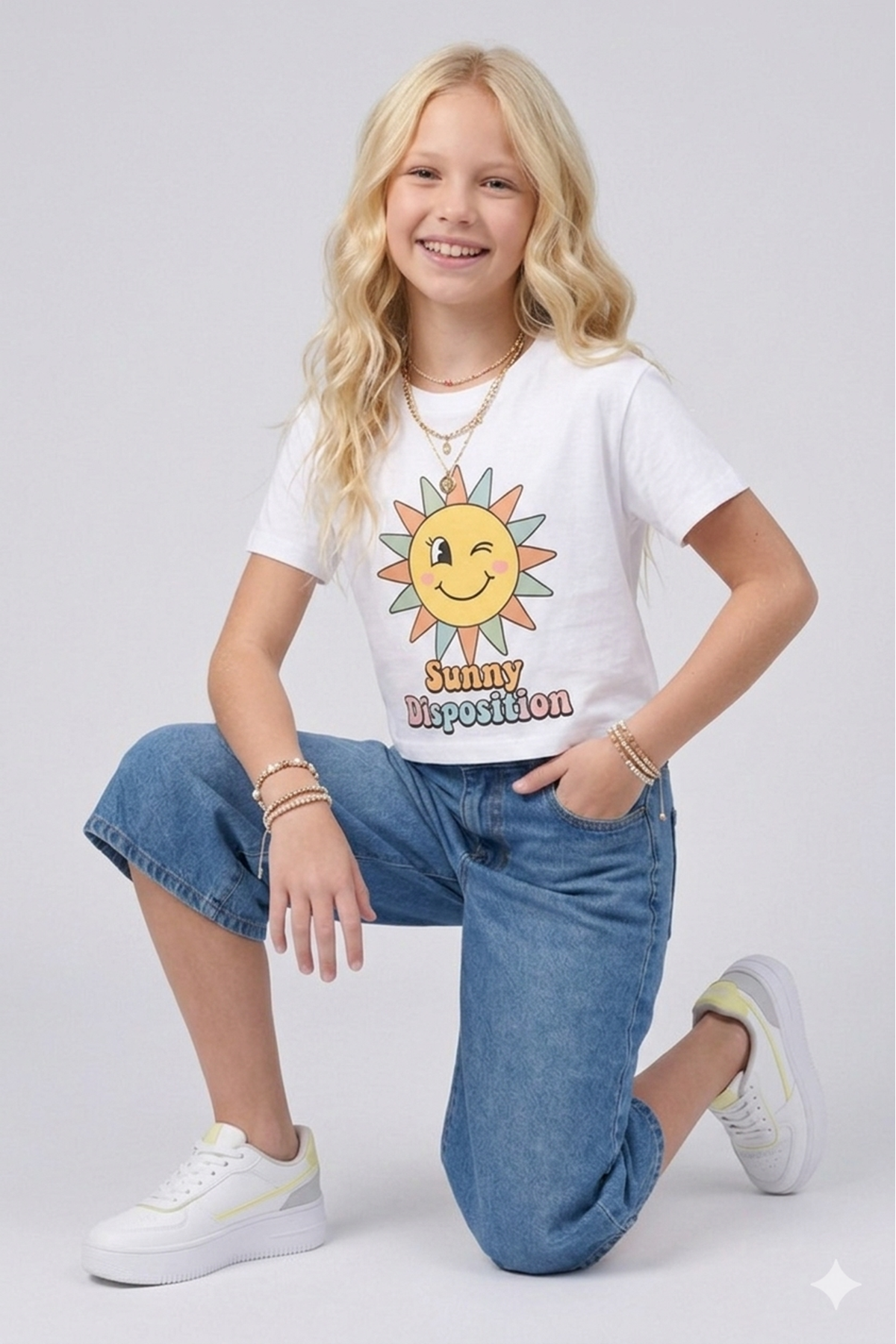 Kız Çocuk %100 Pamuk Denim Kapri Şort - Bel Ayarlı ve 5 Cepli
