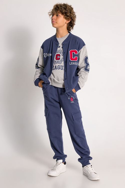 Çaren Kids- Erkek College 3'lü Eşofman Takım- Şardonsuz College Hırka, Sweatshirt ve Eşofman Altı