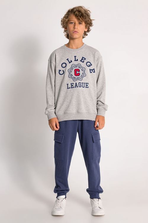 Çaren Kids- Erkek College 3'lü Eşofman Takım- Şardonsuz College Hırka, Sweatshirt ve Eşofman Altı