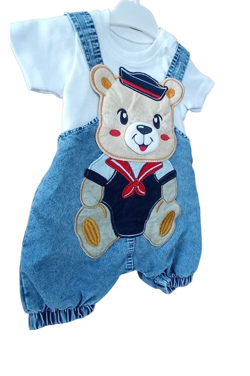ERKEK BEBEK ARMALI SALOPET TAKIM-% 100 Cotton,Bisiklet Yaka,Yarım Kol Body &Salopet