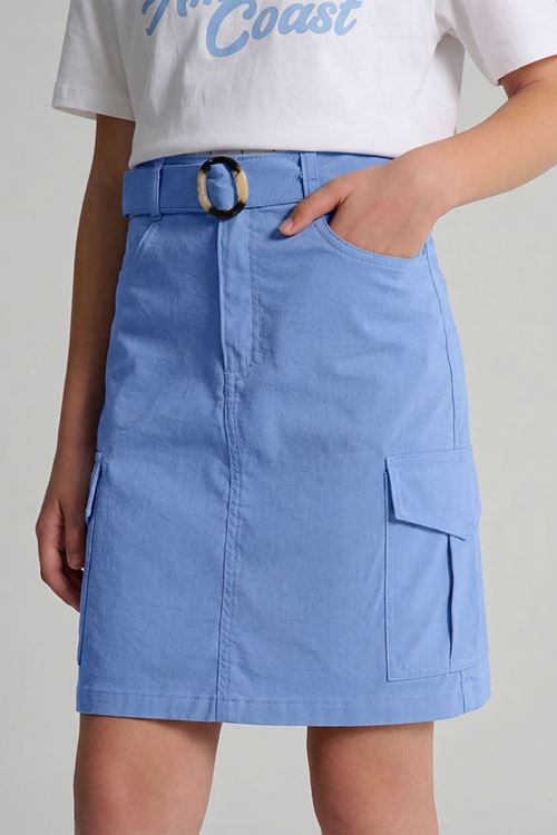 Caren Kids -Kız Çocuk Coast 2'li Takım: Baskılı Crop Tişört ve Kargo Cepli Kemerli Etek 
