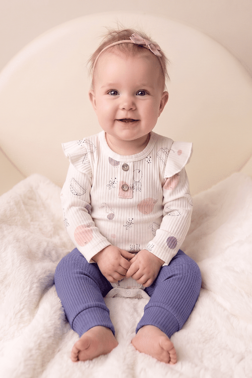 DENİZ CANLILARI ALTTAN ÇITÇITLI BEBEK 2Lİ TAKIM - Fitilli, Omuz Patlı, Çıtçıtlı Body ve Fitilli Alt