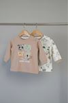 Erkek Bebek Animal Baskı Detaylı Yumuşak Dokulu Uzun Kol 2'li Sweatshirt Takım