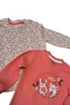 Kız Bebek Flower 2'li Sweatshirt Takım-Yumuşak Dokulu, Uzun Kol Sweatshirt Takım