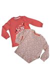 Kız Bebek Flower 2'li Sweatshirt Takım-Yumuşak Dokulu, Uzun Kol Sweatshirt Takım