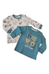 Erkek Bebek Animal Baskı Detaylı Yumuşak Dokulu Uzun Kol 2'li Sweatshirt Takım