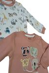 Erkek Bebek Animal Baskı Detaylı Yumuşak Dokulu Uzun Kol 2'li Sweatshirt Takım