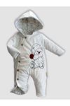 UNISEX WINTER FLOPY KADİFE TULUM - % 100 Ayıcık Desenli Pamuk Astar, Süzeneli Nakışlı Bebek Tulum