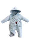 UNISEX WINTER FLOPY KADİFE TULUM - % 100 Ayıcık Desenli Pamuk Astar, Süzeneli Nakışlı Bebek Tulum
