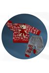 Çaren Kids -Yılbaşı (Noel) Temalı Unisex Bebek 2'li Takım- Peluş Oyuncaklı Sweatshirt & Eşofman Altı
