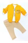 Üç Arkadaş Erkek Bebek Mevsimlik 3'lü Takım-% 100 Cotton Erkek Bebek 3'lü Takım