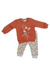 Florist Kız Bebek 2'li Takım- Çiçek Baskılı, Kurdele Detaylı Sweat, Çiçek Desen Pantolon