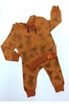 COOL AYICIK MEVSİMLİK 2'Lİ BEBEK TAKIM- % 100 Cotton,Kapüşonlu,Ayıcık Baskılı Mevsimlik 2'li Takım