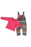 Colorfull % 100 Cotton Bebek Salopet Takım- Kulak ve Kurdele Detaylı,Alttan Çıtçıtlı Salopet, Body