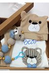 ÇAREN BABY EMZİK TUTACAKLI % 100 COTTON 5Lİ ZIBIN TAKIM - Erkek Bebek 5'li Hastane Çıkışı
