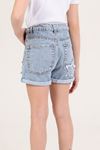 Çaren Kids- Yıldız Detaylı Pul İşleme Kız Denim Şort