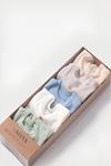 Çaren Kids- % 100 Pamuk Unisex Bebek Çok Renkli Çıtçıtlı Uzun Kol Body Zıbın 5'li Set