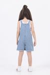 Çaren Kids- Kız Denim Şort Salopet- Cep Detaylı Şort Salopet