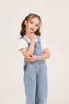 Kız Yıldız Detaylı Denim Salopet