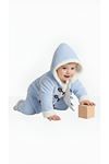 Erkek Bebek Kadife 3'lü Takım- Kürk Astar Kapüşonlu Hırka, Kürk Astar Pantolon & Uzun Kol Sweatshirt