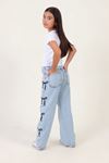 Çaren Kids - Fiyonk Nakışlı Kız Denim Pantolon