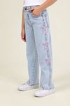 Çaren Kids - Fiyonk Nakışlı Kız Denim Pantolon
