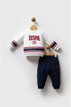 Çaren Kids- Erkek Bebek 2'li Takım - Sweatshirt - Pantolon