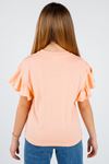 Çaren Kids - Kız Çocuk Kolları Volanlı % 100 Cotton T-shirt
