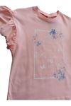 Çaren Kids - Kız Çocuk Kolları Volanlı % 100 Cotton T-shirt