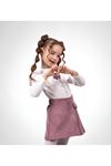 Çaren Kids Kız Çocuk Kadife Şort Etekli 2'li Takım
