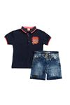 Çaren Kids - PICK YOUR POISON ERKEK ÇOCUK 2'Lİ TAKIM- Sırt da Arma Detaylı T-shirt & Kot Şort