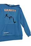 Şardonlu Erkek Çocuk Sweatshirt- Kanguru Cep, Baskılı, Kol da Cep Detaylı Erkek Çocuk Sweat
