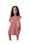 Çaren Kids- Kız Çocuk Fiyonk  Aksesuarlı Astarlı Puantiyeli Cotton Elbise