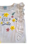 Çaren Kids - Keep Smile Kabartma Çiçek Baskı Detaylı 2'li Takım- Kız Çocuk 2'li Takım