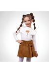 Çaren Kids Kız Çocuk Kadife Şort Etekli 2'li Takım