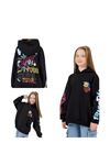 ÇAREN KİDS 3 İP ŞARDONLU BASKI DETAYLI OVERSİZE KIZ SWEATSHİRT