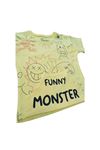 Çaren Kids Monster Erkek Çocuk 2'li Takım- Baskılı, Kanguru Cep T-shirt, Zincir Detaylı Pantolon