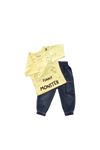 Çaren Kids Monster Erkek Çocuk 2'li Takım- Baskılı, Kanguru Cep T-shirt, Zincir Detaylı Pantolon
