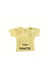 Çaren Kids Monster Erkek Çocuk 2'li Takım- Baskılı, Kanguru Cep T-shirt, Zincir Detaylı Pantolon