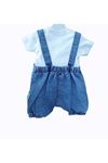 ERKEK BEBEK ROCK&ROLL AYICIK ARMALI SALOPET TAKIM-% 100 Cotton,Bisiklet Yaka,Yarım Kol Body &Salopet