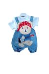 ERKEK BEBEK ROCK&ROLL AYICIK ARMALI SALOPET TAKIM-% 100 Cotton,Bisiklet Yaka,Yarım Kol Body &Salopet