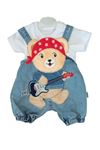 ERKEK BEBEK ROCK&ROLL AYICIK ARMALI SALOPET TAKIM-% 100 Cotton,Bisiklet Yaka,Yarım Kol Body &Salopet