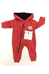 Bear Kapüşonlu Fermuar Kapama Bebek Tulum-cotton Ayıcık Baskılı, Fermuarlı, Kapüşonlu Bebek Tulum