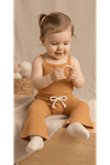 Askılı Ispanyol Paça Takım - Askılı Alt Çıtçıtlı Body Pantolon Kız Bebek 2'li Takım