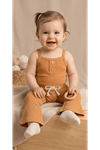 Askılı Ispanyol Paça Takım - Askılı Alt Çıtçıtlı Body Pantolon Kız Bebek 2'li Takım