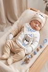 ÇAREN BABY EMZİK TUTACAKLI % 100 COTTON 5Lİ ZIBIN TAKIM - Erkek Bebek 5'li Hastane Çıkışı