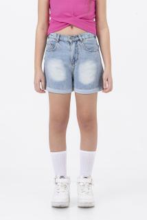 Duble Paça Denim Şort