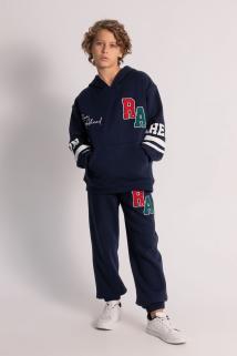 Yarı Over Şardonlu Erkek Sweatshirt- Süzene Nakış,kanguru Cep, Kapüşonlu Sweatshirt